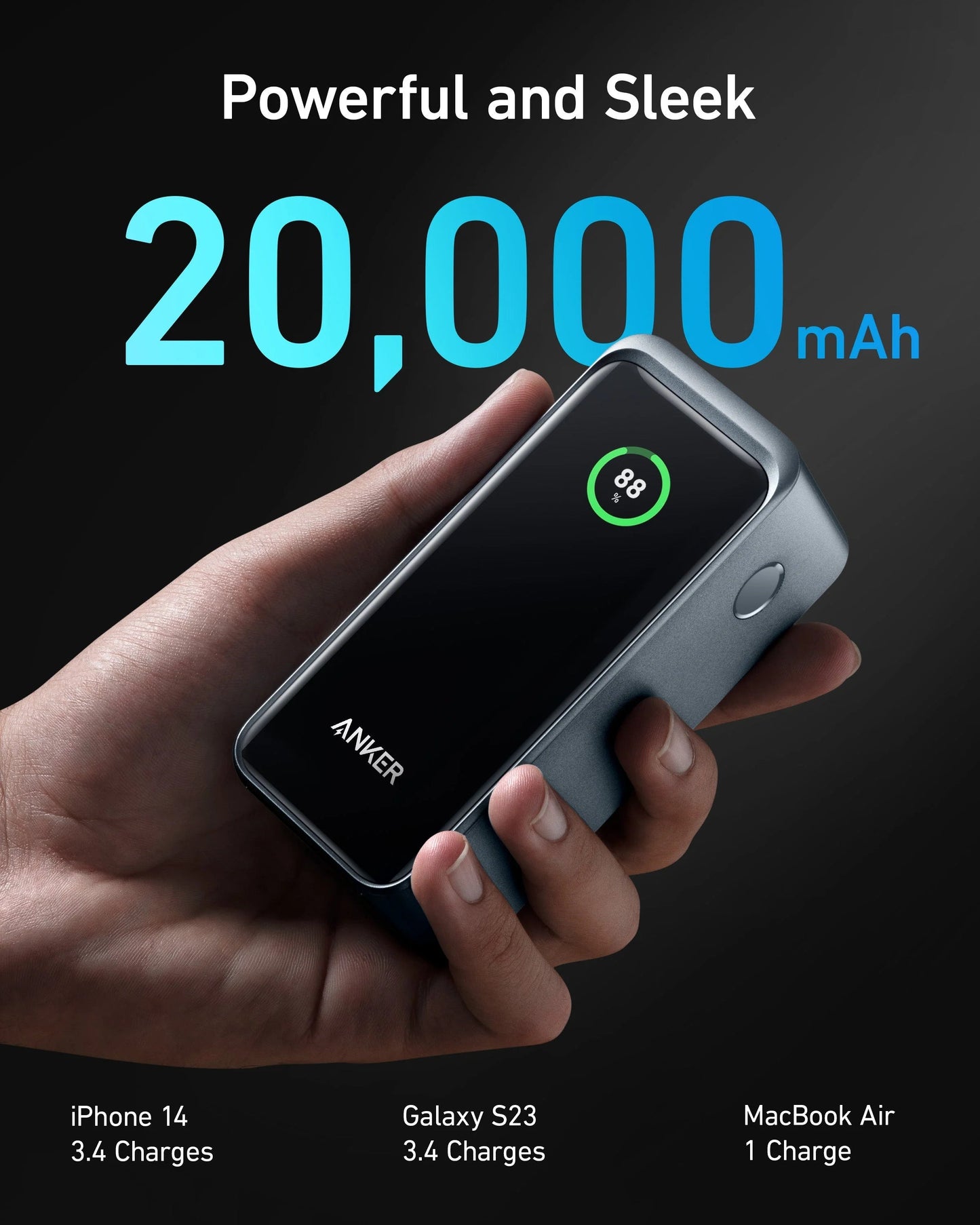 Anker Prime 20K 200W 3-Port Power Bank with Digital Display