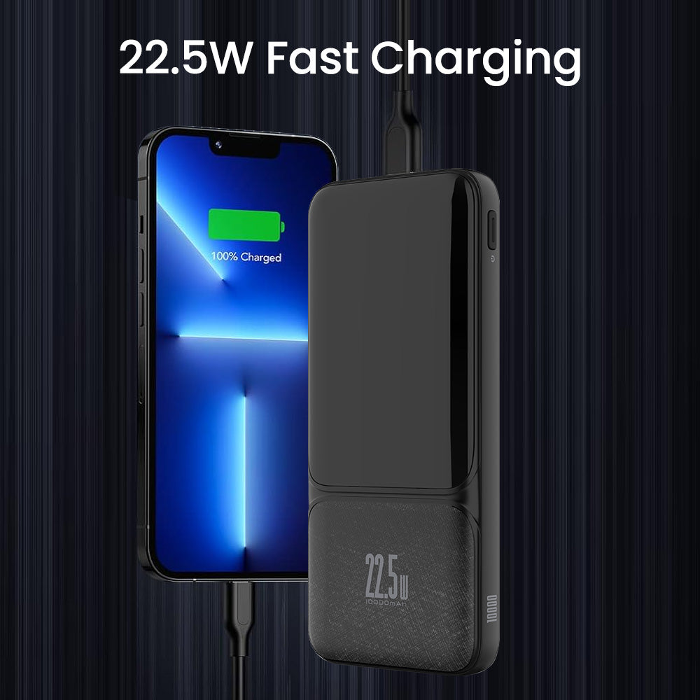 iQuick Power Square 10K 22.5W Power Bank with Digital Display (Black)