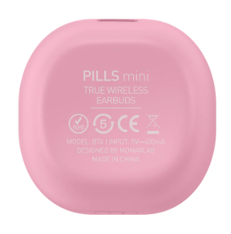 Pills mini True Wireless Bluetooth Earbuds & Charging Case Pack BT6 - Pink