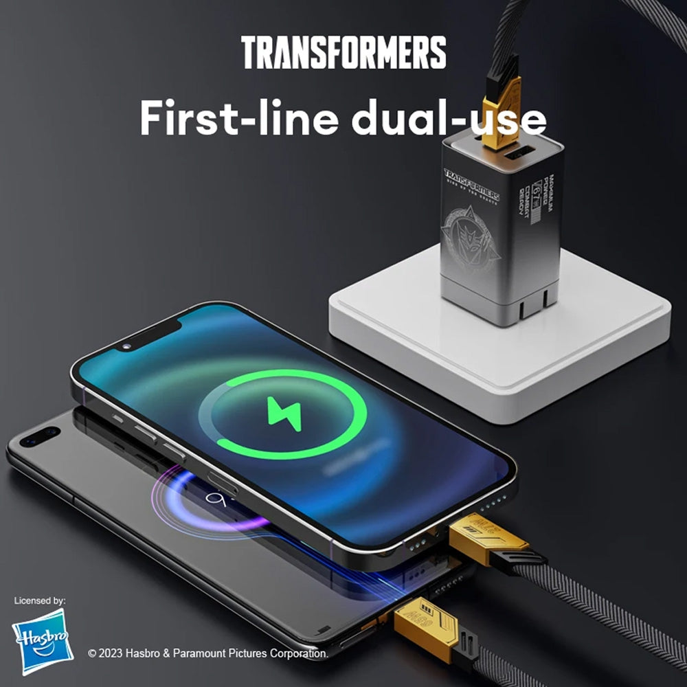 Transformers Braided Magnetic 2 in 1 Type-C Charging Cable 27W 1.2M