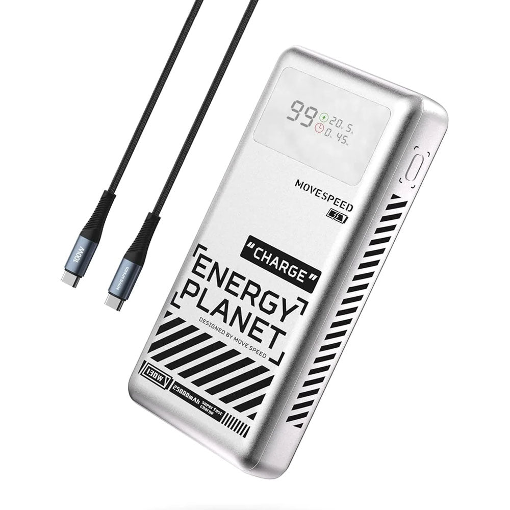 MOVESPEED Energy Planet 25K 130W 3-Port Laptop Power Bank (Silver)