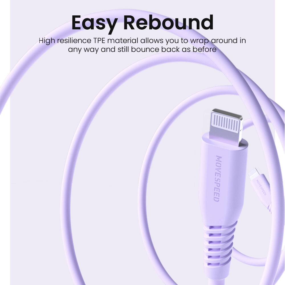 MOVESPEED Colorful Type-C to Lightning Charging Cable 60W 1.2M