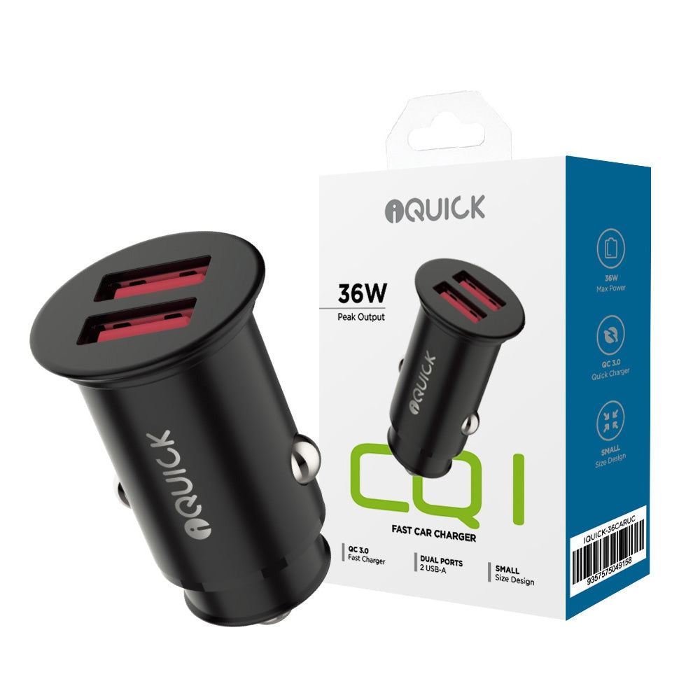 iQuick CQ1 Car Charger (Black) - 2A