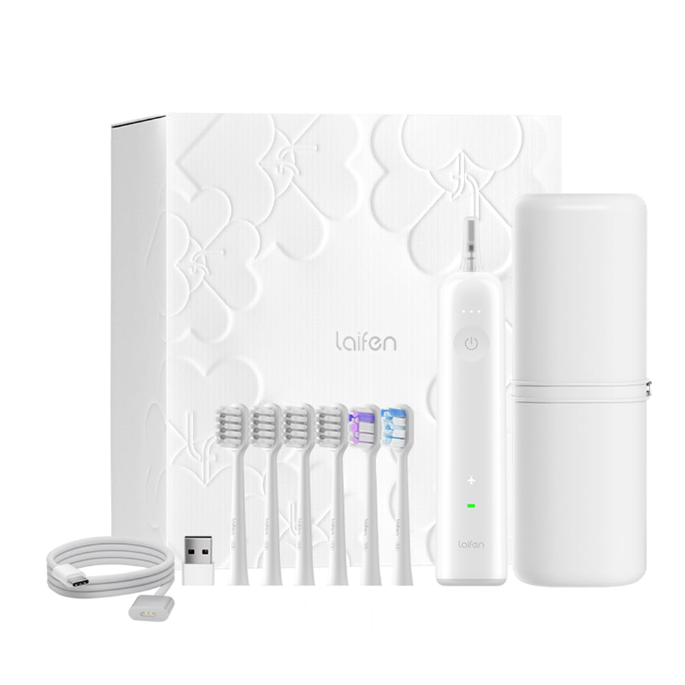 Laifen Wave Elelctric Toothbrush (ABS Plastic) + 6 Brush Heads + Travel Case