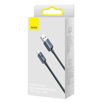 Baseus Crystal Shine Series USB-A to Type-C Charging Cable 100W 2M Black