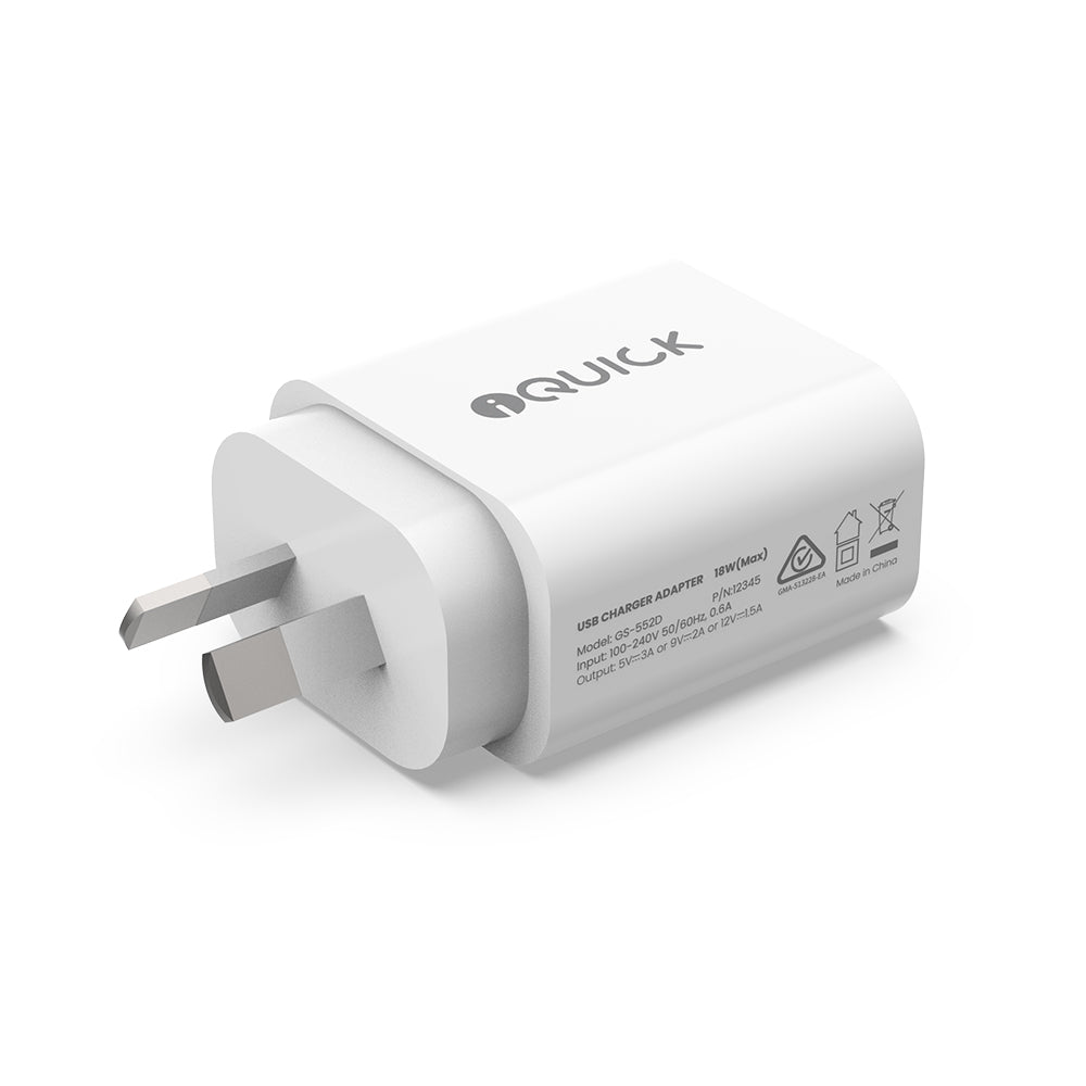 iQuick USB-A Charger 18W (White)