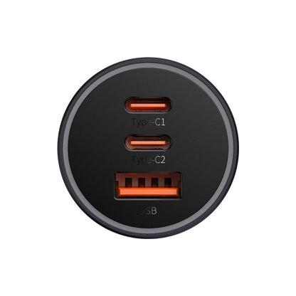 Baseus Golden Contactor Pro 3-in-1 Car Charger (Blue/Black) - 2C1A