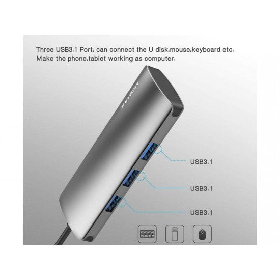 One Link 6-in-1 Type-C Hub DHC7