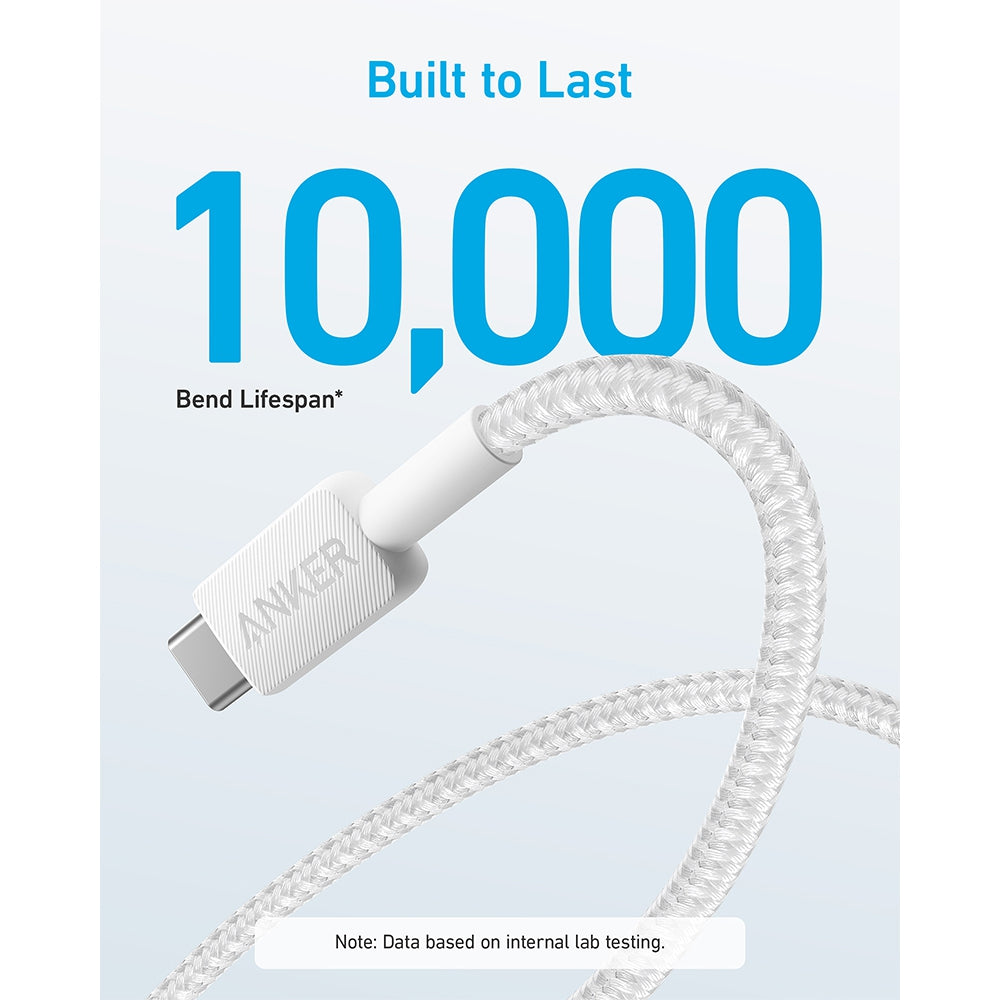 Anker 322 USB-A to Type-C Charging Cable 1.8M White