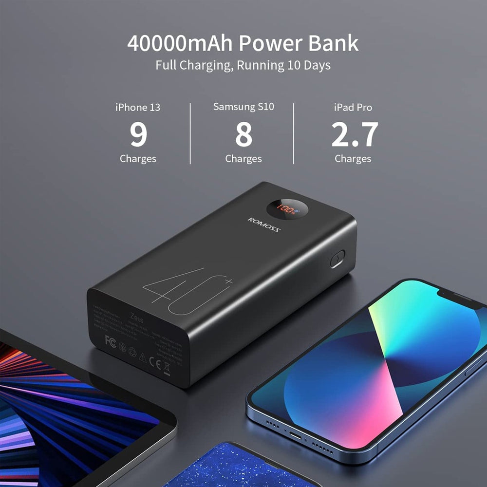 Romoss PEA40 Portable External Battery 40K 18W Power Bank (Black)