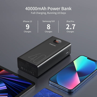Romoss PEA40 Portable External Battery 40K 18W Power Bank (Black)
