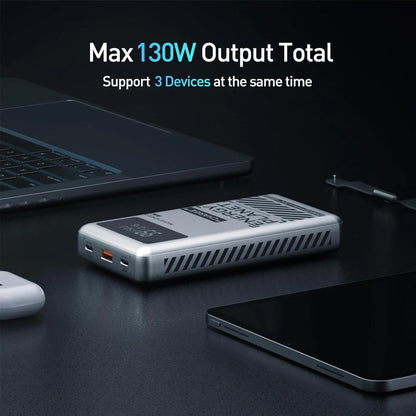 MOVESPEED Energy Planet 25K 130W 3-Port Laptop Power Bank (Silver)