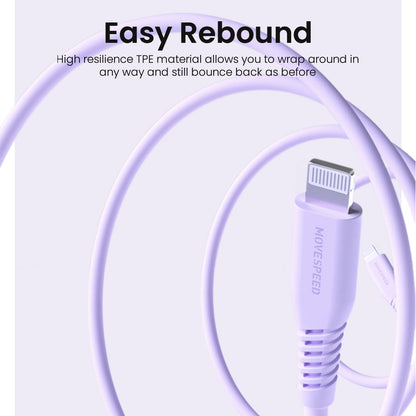 MOVESPEED Colorful Type-C to Lightning Charging Cable 60W 1.2M