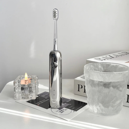 Laifen Wave Electric Toothbrush (Stainless Steel) + Free Replacement Heads & Holder
